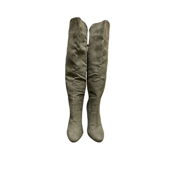 Just Fabulous Olive Green Long Boots Size 8.5 - Picture 2 of 9
